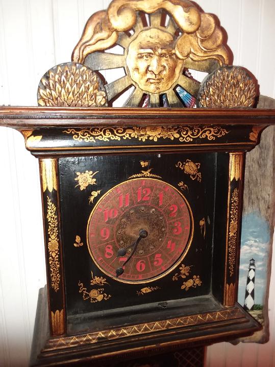 Grandmother Clock With Chinese Detail